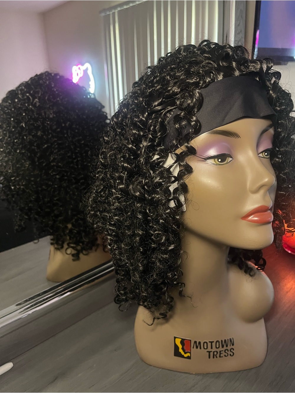 14in curly synthetic headband wig